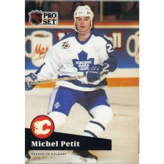 1991-92 Pro Set #492 Michel Petit NM-MT Toronto Maple Leafs Hockey Card Image 1