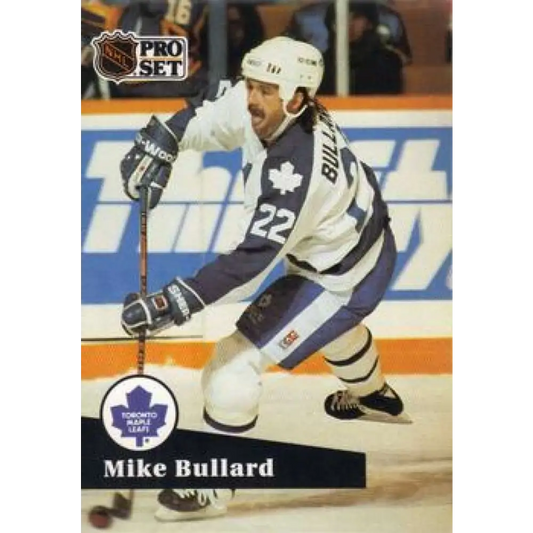 1991-92 Pro Set #496 Mike Bullard NM-MT Toronto Maple Leafs Hockey Card Image 1