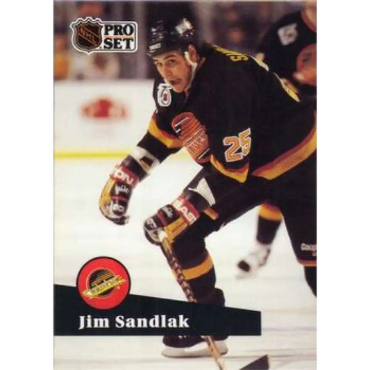 1991-92 Pro Set #497 Jim Sandlak NM-MT Vancouver Canucks Hockey Card Image 1