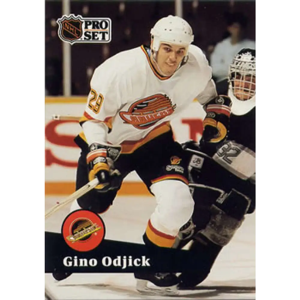 1991-92 Pro Set #505 Gino Odjick NM-MT Vancouver Canucks Hockey Card Image 1