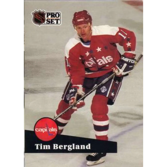 1991-92 Pro Set #507 Tim Bergland NM-MT Washington Capitals Hockey Card Image 1