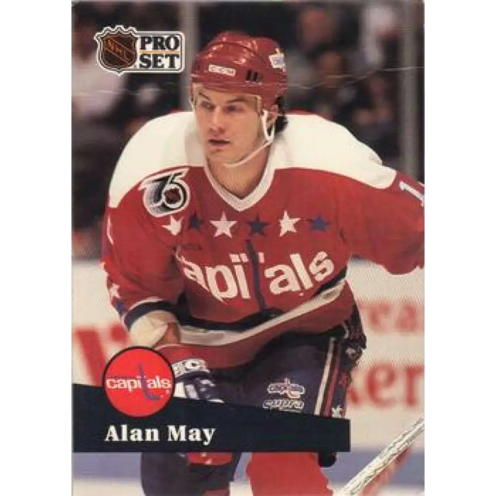 1991-92 Pro Set #508 Alan May NM-MT Washington Capitals Hockey Card Image 1