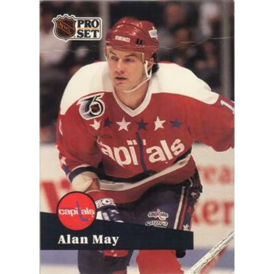 1991-92 Pro Set #508 Alan May NM-MT Washington Capitals Hockey Card Image 1