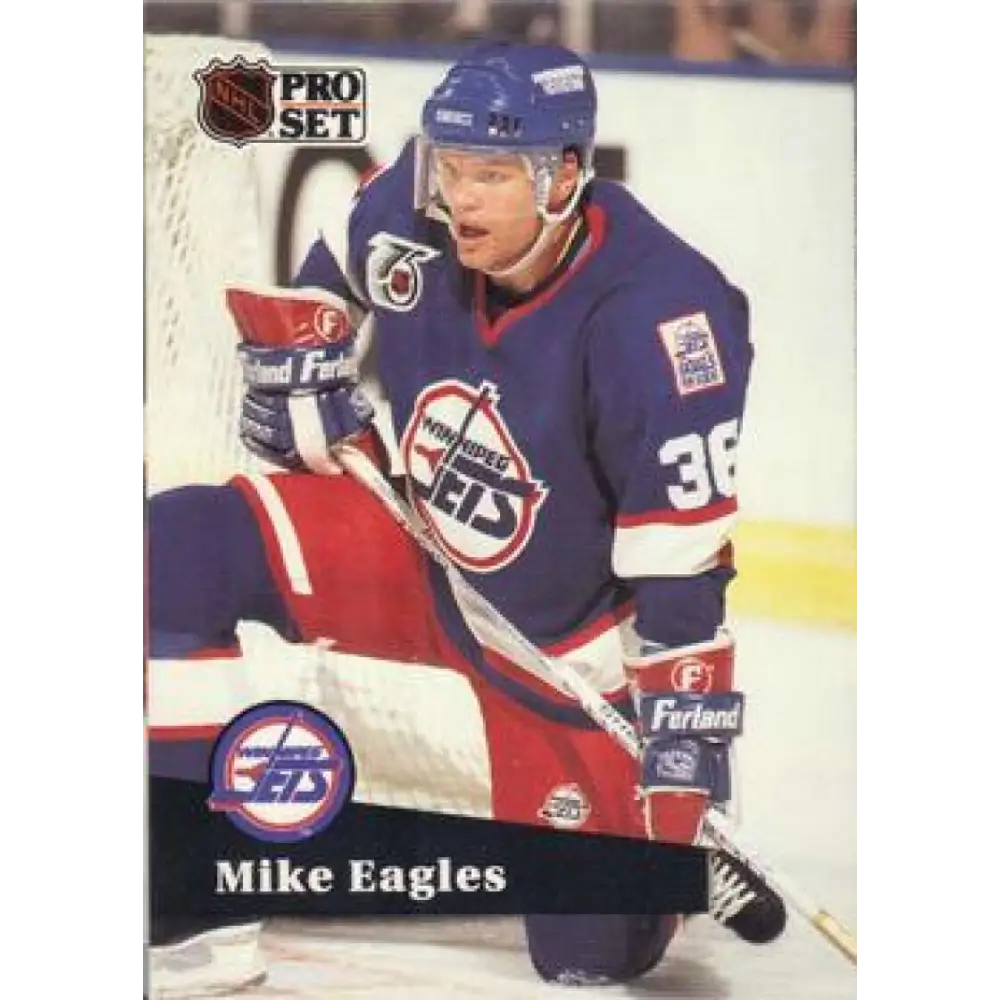 1991-92 Pro Set #518 Mike Eagles NM-MT Winnipeg Jets Hockey Card Image 1