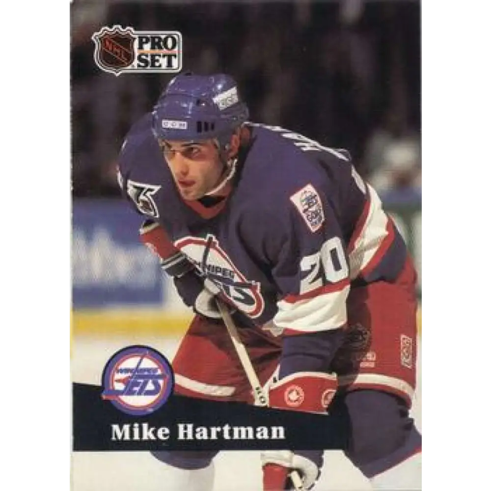 1991-92 Pro Set #519 Mike Hartman NM-MT Winnipeg Jets Hockey Card Image 1