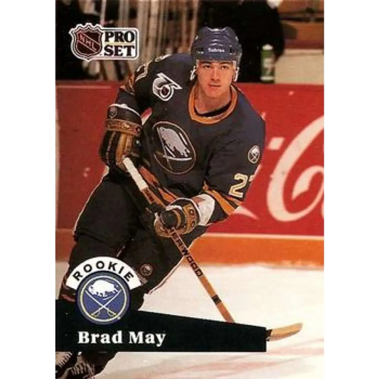 1991-92 Pro Set #523 Brad May NM-MT Buffalo Sabres Hockey Card Image 1