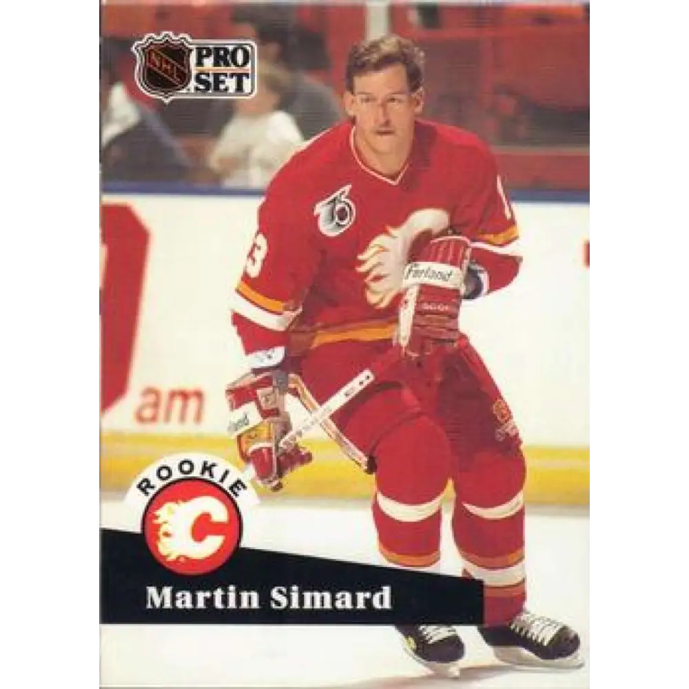 1991-92 Pro Set #526 Martin Simard NM-MT Calgary Flames Hockey Card Image 1