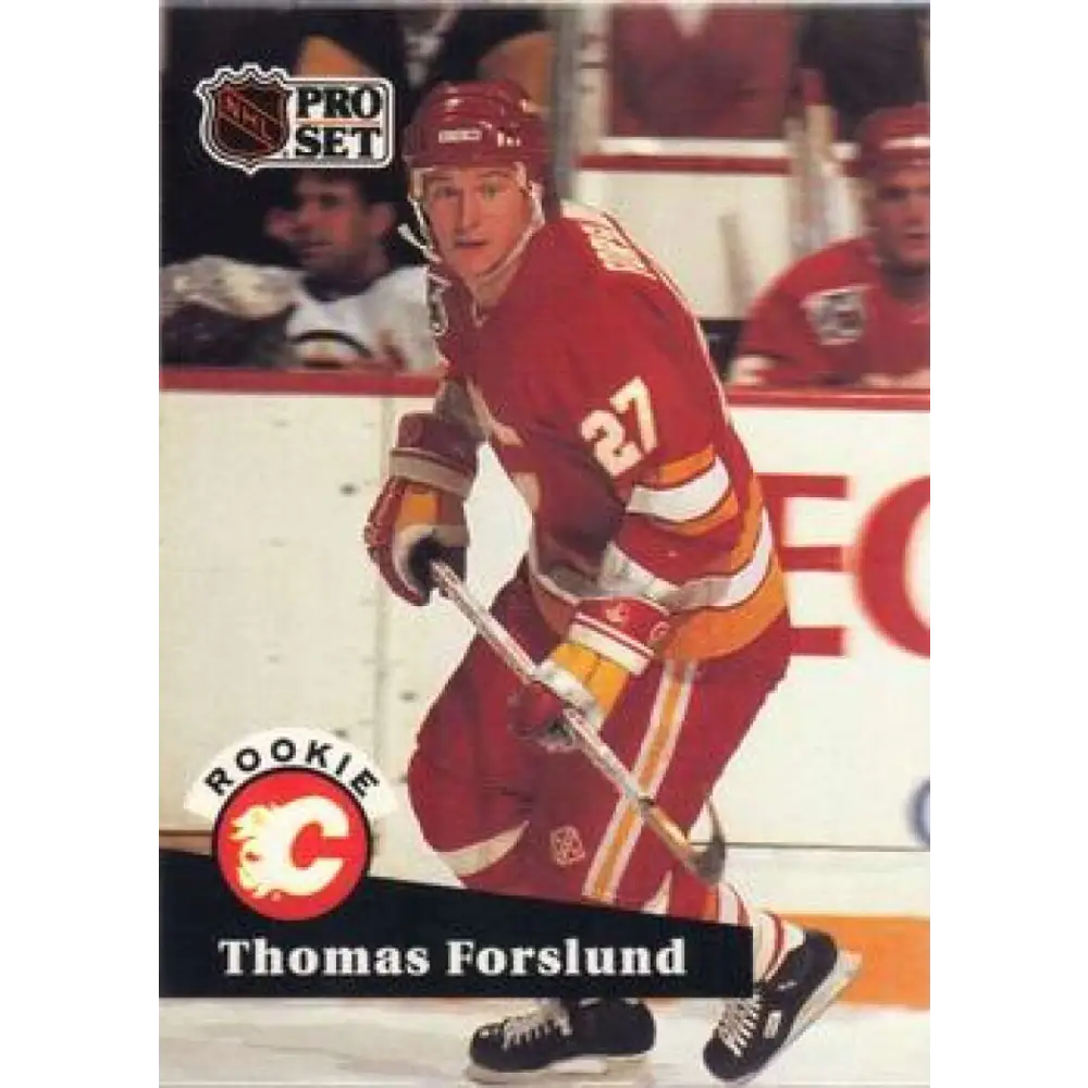 1991-92 Pro Set #527 Tomas Forslund NM-MT RC Rookie Calgary Flames Hockey Card Image 1