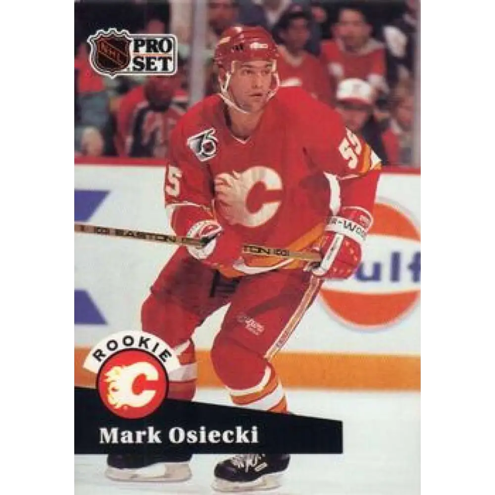 1991-92 Pro Set #528 Mark Osiecki NM-MT Calgary Flames Hockey Card Image 1
