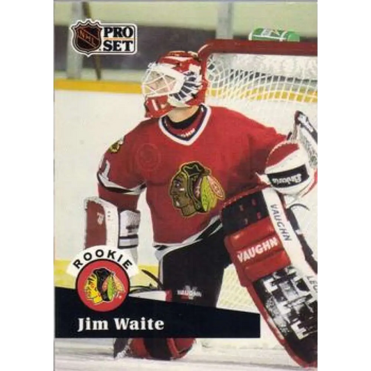 1991-92 Pro Set #530 Jim Waite NM-MT Chicago Blackhawks Hockey Card Image 1