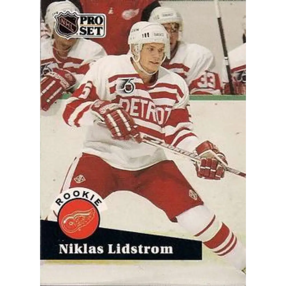 1991-92 Pro Set #531 Nicklas Lidstrom NM-MT RC Rookie Detroit Red Wings Hockey Card Image 1