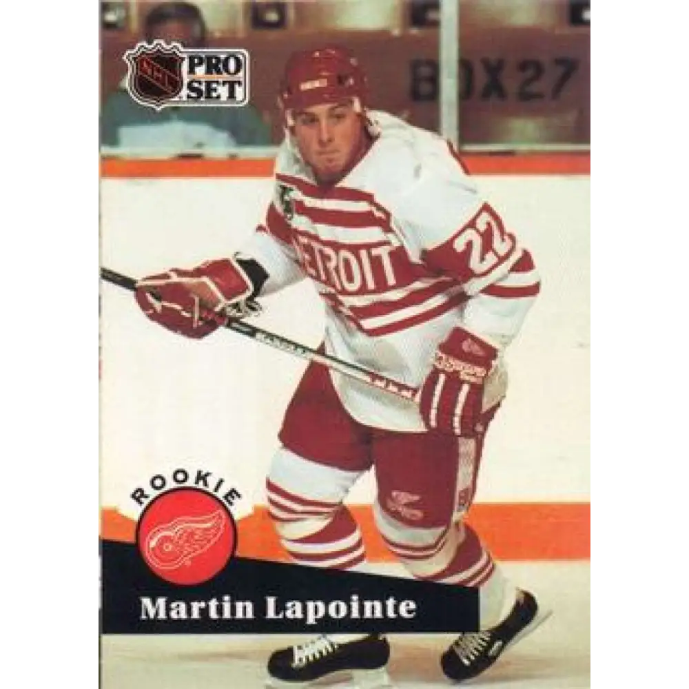 1991-92 Pro Set #532 Martin Lapointe NM-MT Detroit Red Wings Hockey Card Image 1