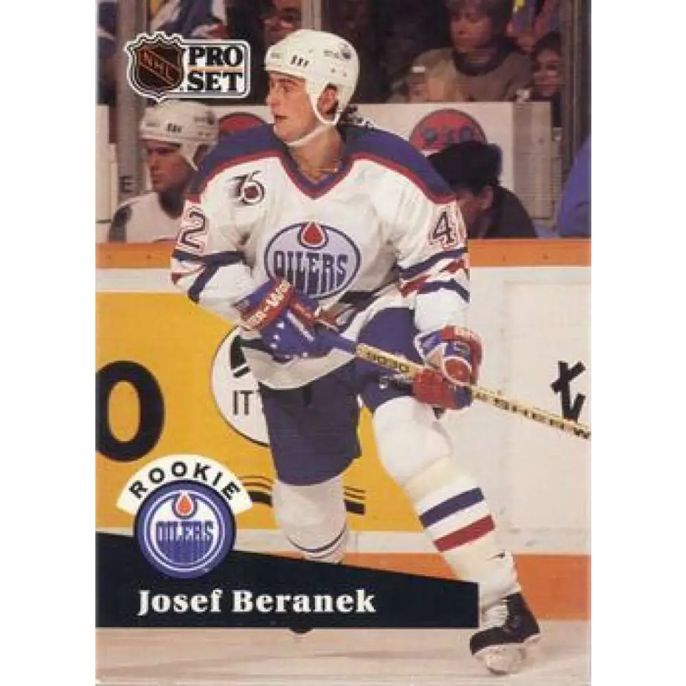 1991-92 Pro Set #534 Josef Beranek NM-MT RC Rookie Edmonton Oilers Hockey Card Image 1