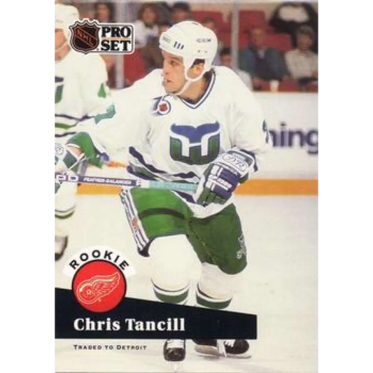 1991-92 Pro Set #539 Chris Tancill NM-MT RC Rookie Hartford Whalers Hockey Card Image 1