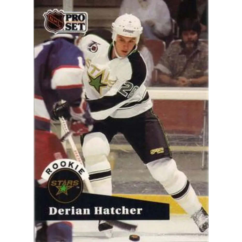 1991-92 Pro Set #543 Derian Hatcher NM-MT Minnesota North Stars Hockey Card Image 1