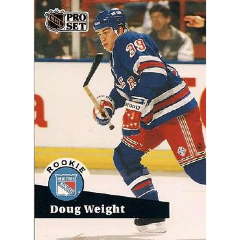 1991-92 Pro Set #549 Doug Weight NM-MT RC Rookie New York Rangers Hockey Card Image 1