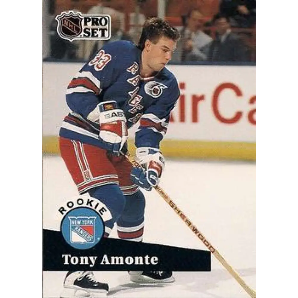 1991-92 Pro Set #550 Tony Amonte NM-MT RC Rookie New York Rangers Hockey Card Image 1