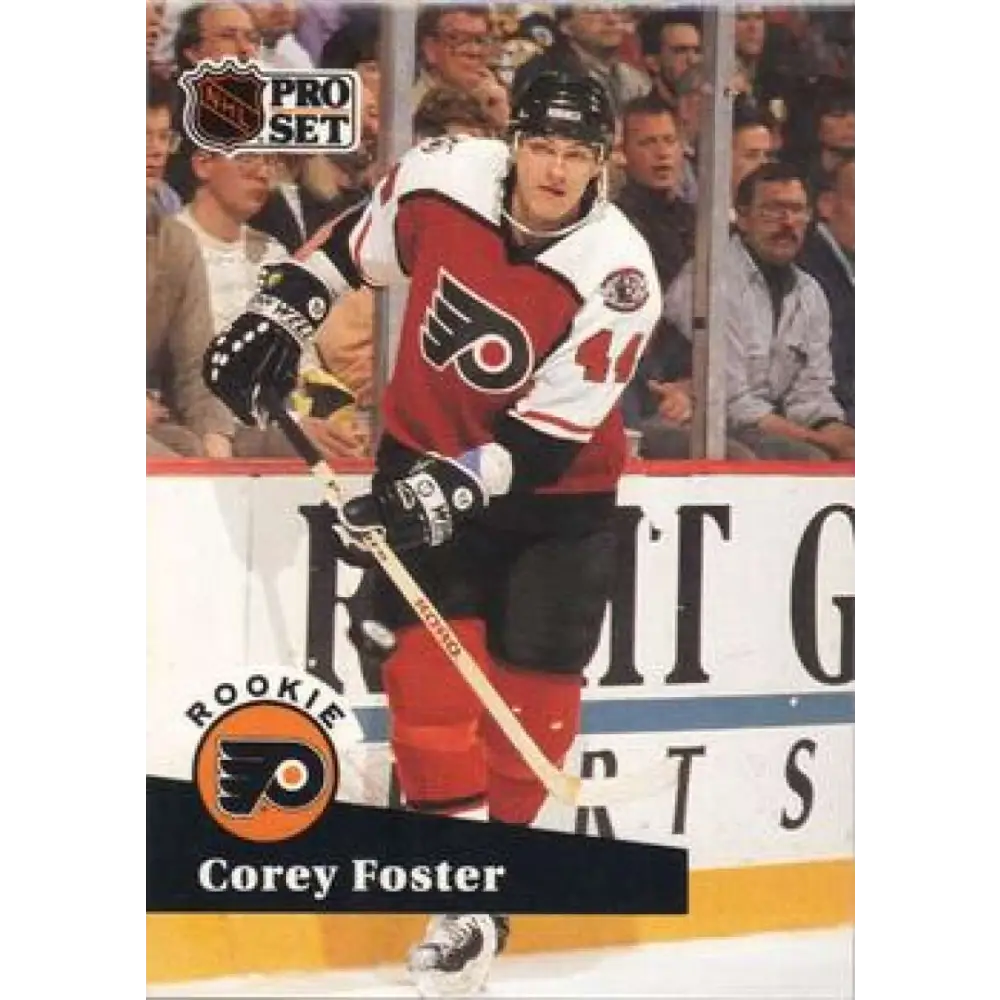 1991-92 Pro Set #551 Corey Foster NM-MT RC Rookie Philadelphia Flyers Hockey Card Image 1