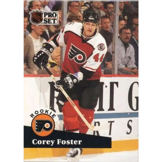 1991-92 Pro Set #551 Corey Foster NM-MT RC Rookie Philadelphia Flyers Hockey Card Image 1
