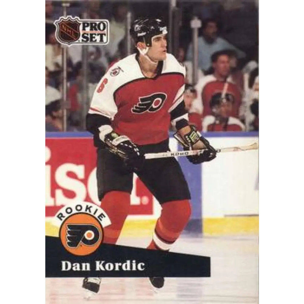 1991-92 Pro Set #553 Dan Kordic NM-MT RC Rookie Philadelphia Flyers Hockey Card Image 1