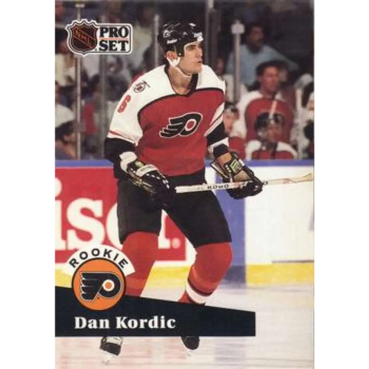 1991-92 Pro Set #553 Dan Kordic NM-MT RC Rookie Philadelphia Flyers Hockey Card Image 1