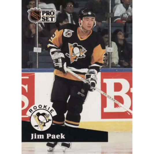 1991-92 Pro Set #554 Jim Paek NM-MT RC Rookie Pittsburgh Penguins Hockey Card Image 1