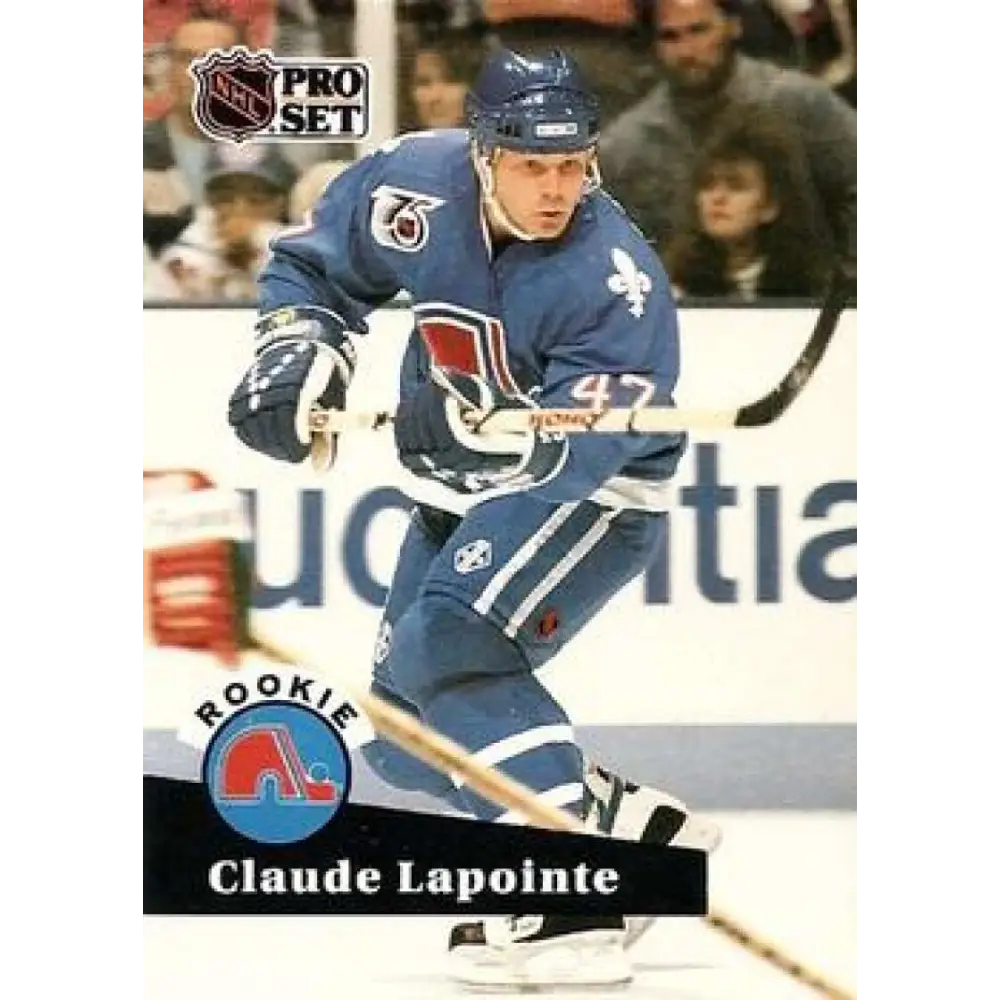 1991-92 Pro Set #556 Claude Lapointe NM-MT RC Rookie Quebec Nordiques Hockey Card Image 1