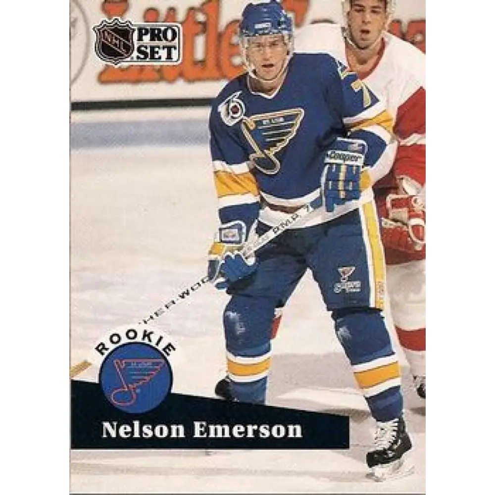 1991-92 Pro Set #557 Nelson Emerson NM-MT St. Louis Blues Hockey Card Image 1