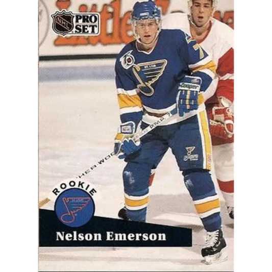 1991-92 Pro Set #557 Nelson Emerson NM-MT St. Louis Blues Hockey Card Image 1
