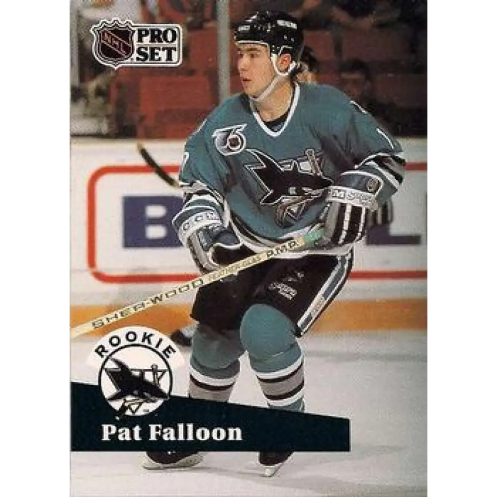 1991-92 Pro Set #558 Pat Falloon NM-MT San Jose Sharks Hockey Card Image 1