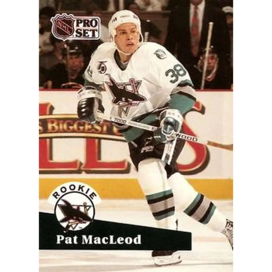 1991-92 Pro Set #559 Pat MacLeod NM-MT RC Rookie San Jose Sharks Hockey Card Image 1