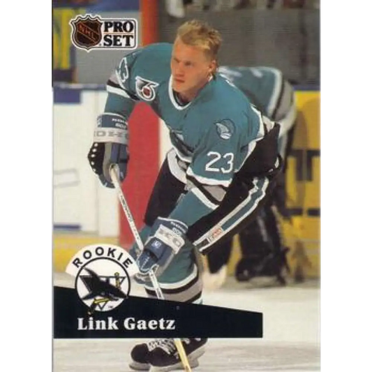 1991-92 Pro Set #561 Link Gaetz NM-MT San Jose Sharks Hockey Card Image 1