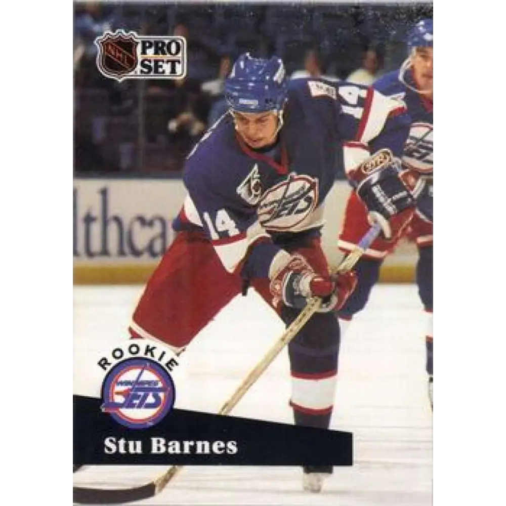 1991-92 Pro Set #566 Stu Barnes NM-MT Winnipeg Jets Hockey Card Image 1