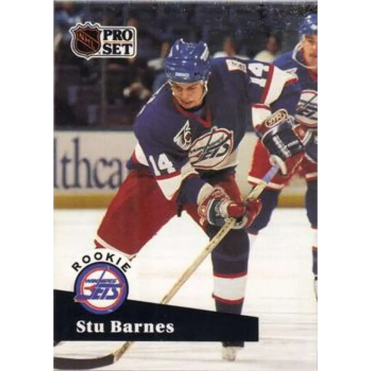 1991-92 Pro Set #566 Stu Barnes NM-MT Winnipeg Jets Hockey Card Image 1