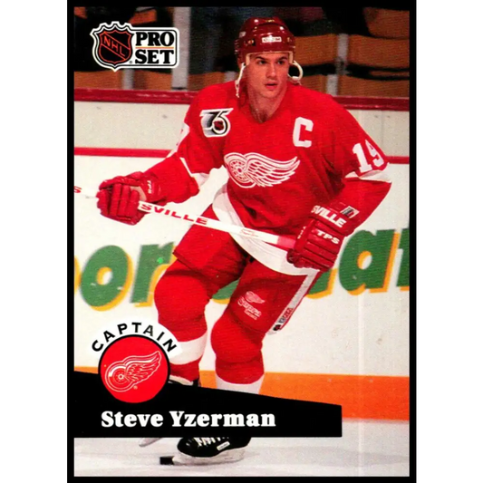 1991-92 Pro Set #571 Steve Yzerman NM-MT Detroit Red Wings Hockey Card Image 1