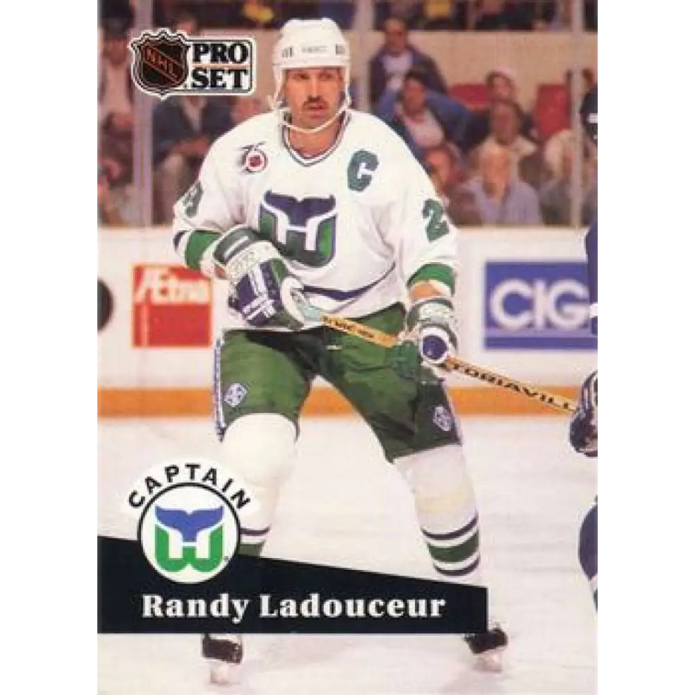 1991-92 Pro Set #573 Randy Ladouceur NM-MT Hartford Whalers Hockey Card Image 1