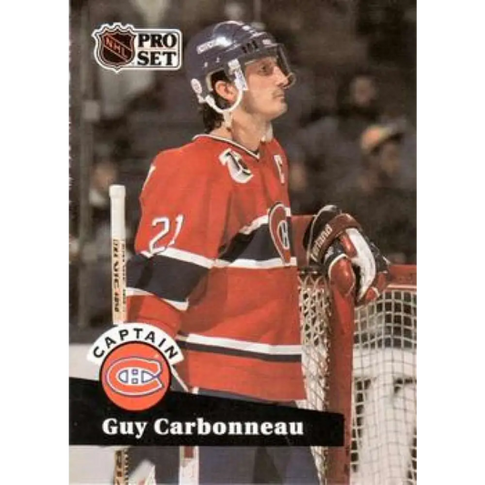 1991-92 Pro Set #576 Guy Carbonneau NM-MT Montreal Canadiens Hockey Card Image 1