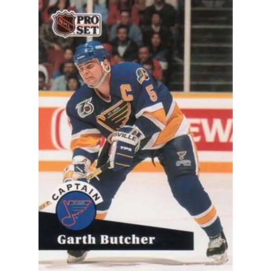 1991-92 Pro Set #583 Garth Butcher NM-MT St. Louis Blues Hockey Card Image 1