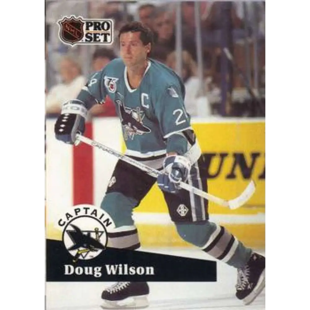 1991-92 Pro Set #584 Doug Wilson NM-MT San Jose Sharks Hockey Card Image 1
