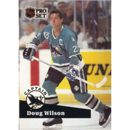 1991-92 Pro Set #584 Doug Wilson NM-MT San Jose Sharks Hockey Card Image 1