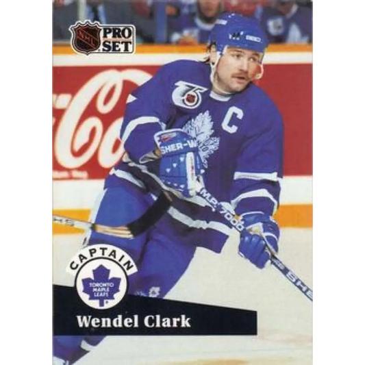 1991-92 Pro Set #585 Wendel Clark NM-MT Toronto Maple Leafs Hockey Card Image 1