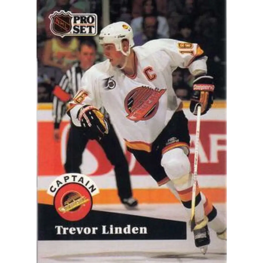 1991-92 Pro Set #586 Trevor Linden NM-MT Vancouver Canucks Hockey Card Image 1