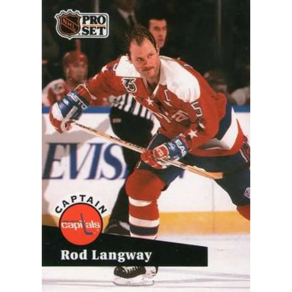 1991-92 Pro Set #587 Rod Langway NM-MT Washington Capitals Hockey Card Image 1