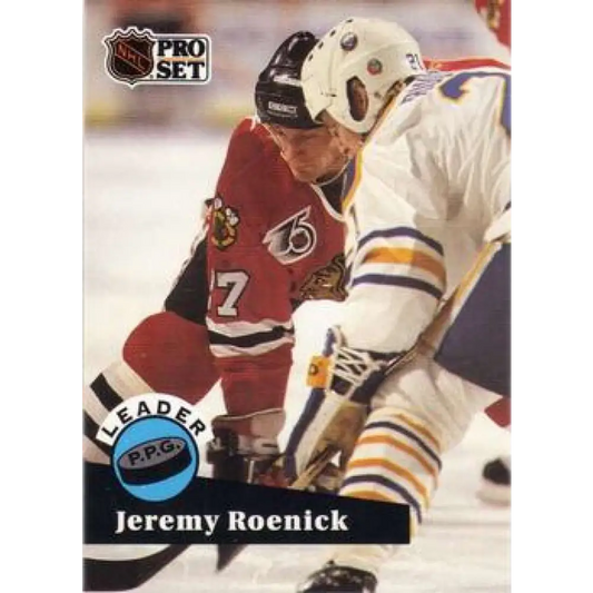 1991-92 Pro Set #605 Jeremy Roenick LL NM-MT Chicago Blackhawks Hockey Card Image 1