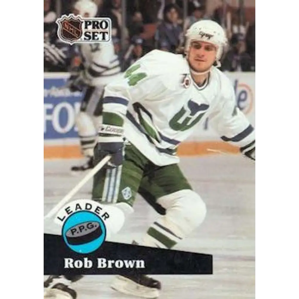 1991-92 Pro Set #606 Rob Brown LL NM-MT Hartford Whalers Hockey Card Image 1
