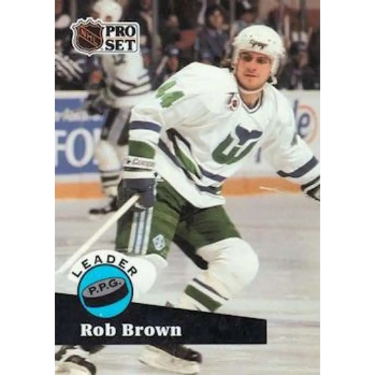 1991-92 Pro Set #606 Rob Brown LL NM-MT Hartford Whalers Hockey Card Image 1