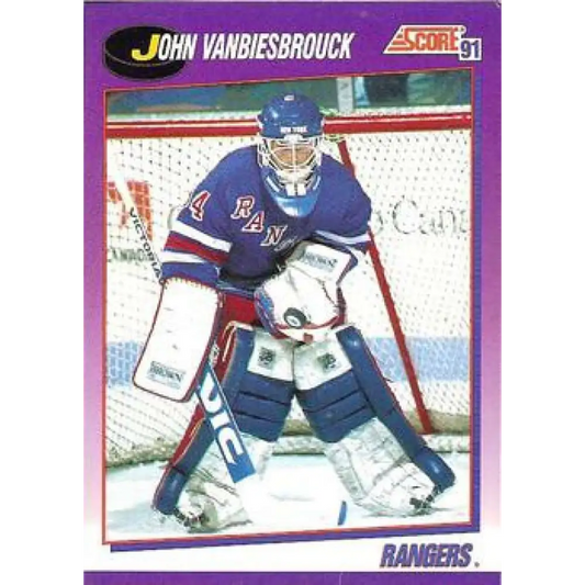 1991-92 Score American #10 John Vanbiesbrouck NM-MT New York Rangers Hockey Card  Image 1