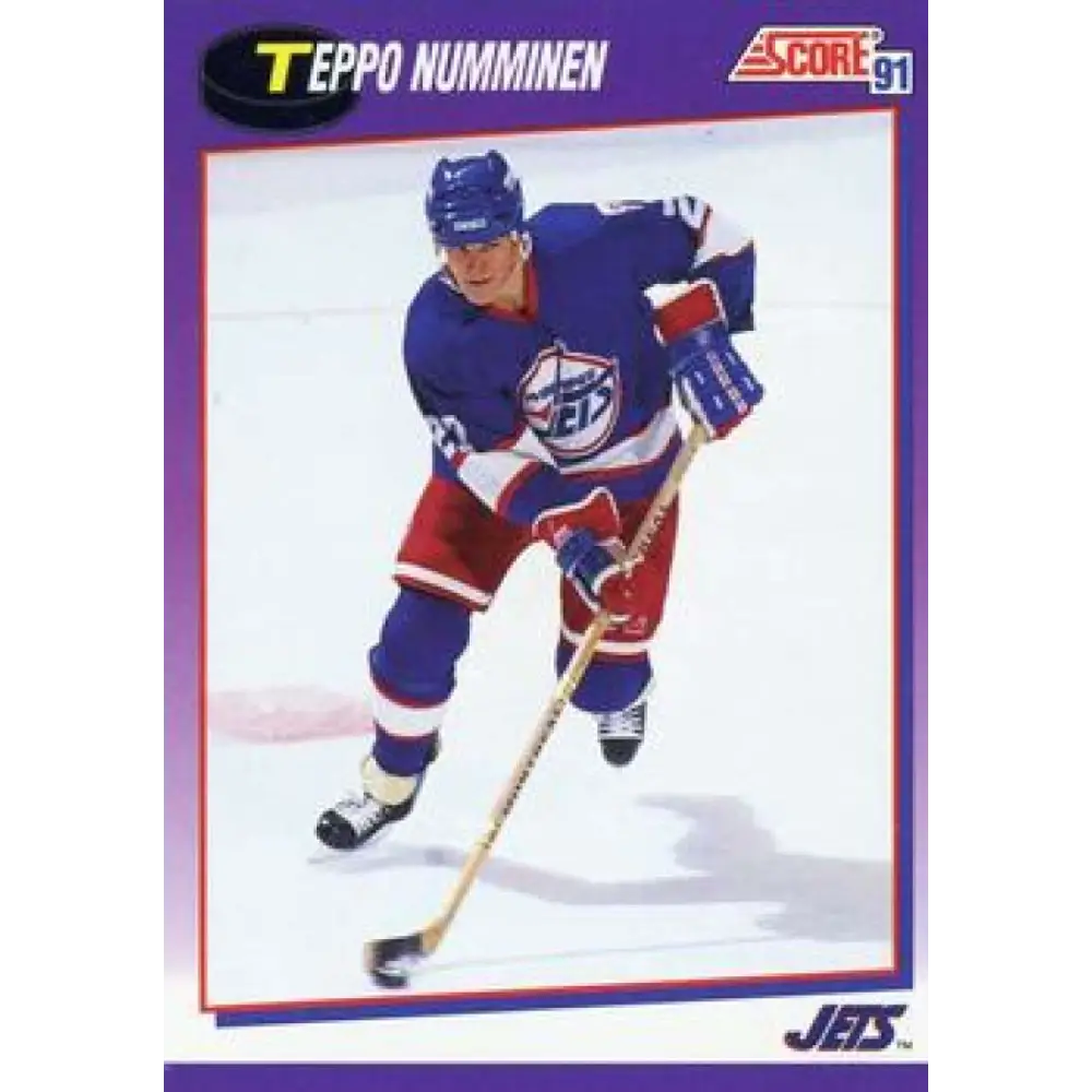 1991-92 Score American #101 Teppo Numminen NM-MT Winnipeg Jets Hockey Card  Image 1