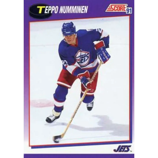 1991-92 Score American #101 Teppo Numminen NM-MT Winnipeg Jets Hockey Card  Image 1