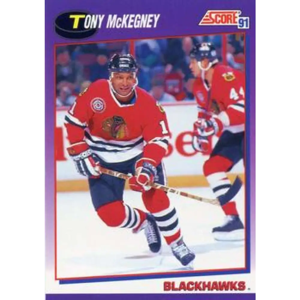 1991-92 Score American #104 Tony McKegney NM-MT Chicago Blackhawks Hockey Card  Image 1